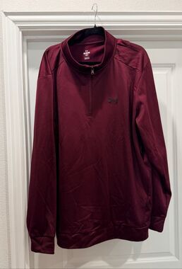 Under Armour Men 1/4 Zip Pullover Fleece Jacket Size 3XL Maroon Athletic Top